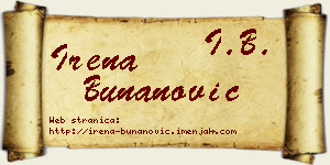 Irena Bunanović vizit kartica